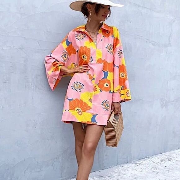 Zara Cover Up Oversize Beach Dress Tunic Size M • NEW WITH TAGS • - Picture 3 of 14